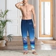 thumbnail image 2 of Sigee Starry Night Ocean View print Men's Pajama Pants Lounge Sleep Bottoms with Elastic Waistband and Pockets-X-Large, 2 of 6