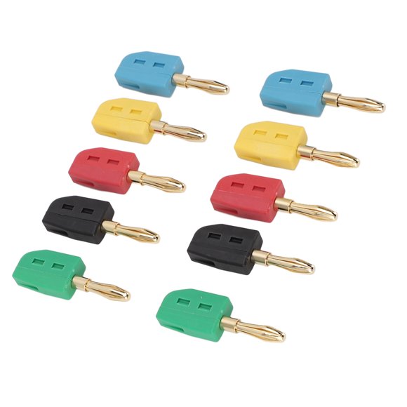 32A Brass Banana Plug with Quick Connect Technology, Gold Plated for High Power Instruments, PA6 Retardant Insulating Material