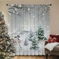 thumbnail image 2 of SPEKSEE 1Pc Christmas Sheer Curtains for Living Room, Christmas Bells Trees Snowman Snowy Scene Voile Curtain Drapes for Bedroom Light Filtering & Privacy Winter Holiday Window Treatment, 2 of 25