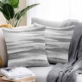 thumbnail image 2 of Grey White Ombre Throw Pillow Covers 24x24 Inch Set of 2, Abstract Art Oil Painting Modern Waterproof Outdoor Pillow Covers, Decorative Cushion Pillowcases for Couch, Sofa, Bed, Garden, Patio, 2 of 9