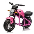thumbnail image 4 of 24V 300W Kids Ride On Motorcycle for Boys & Girls, XL Electric Toy Muscle Bike w/ Top11.18 MPH, 14" EVA Tires, Twist-Grip Throttle, Dual Suspension, Music & LED Lights, Gift for Kids Ages 6+, Pink, 4 of 10