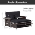 thumbnail image 3 of Costway Patio Rattan Loveseat Set Daybed Lounge Storage Ottoman Side Tables Adjust Black, 3 of 10