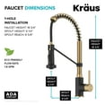 thumbnail image 6 of KRAUS Bolden Commercial Style 2-Function Single Handle Pull Down Kitchen Faucet in Brushed Brass / Matte Black, 6 of 8