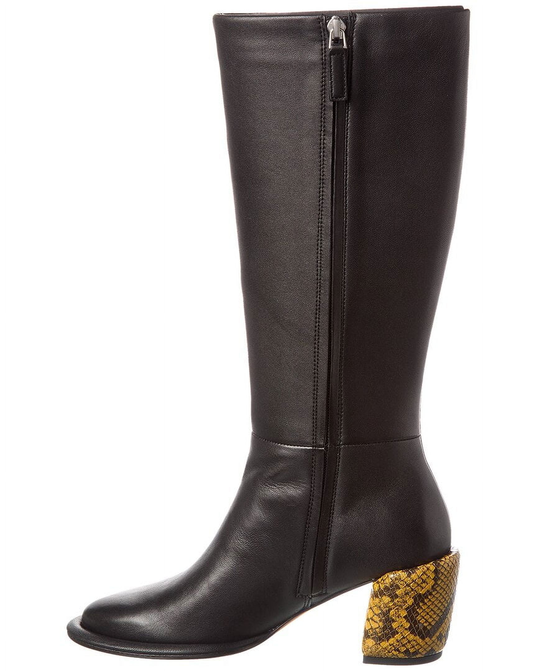 3.1 PHILLIP LIM Womens Black Contrast Snake Heel Padded