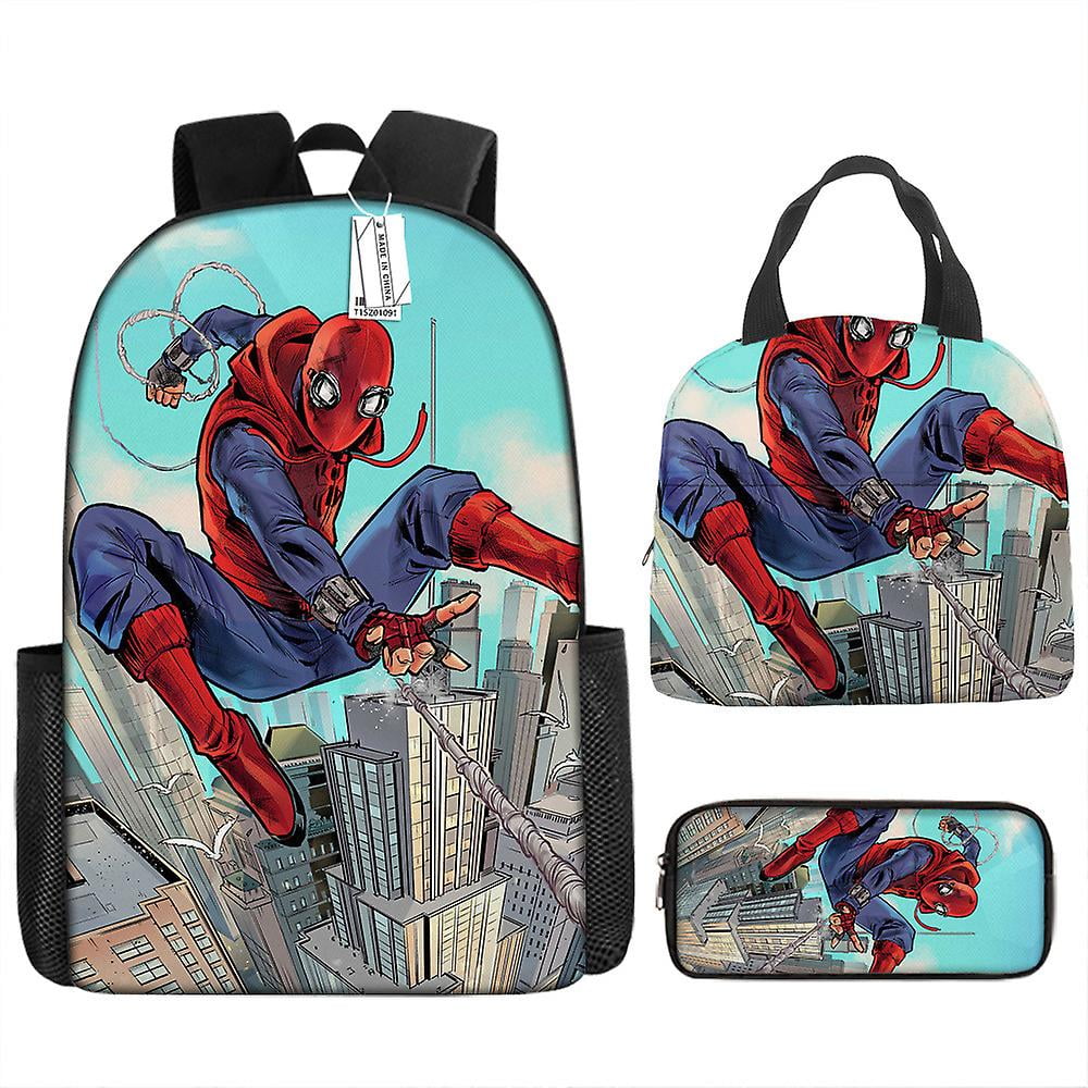 Marvel Spider man Backpack Primary School School Bag Children s Lunch Bag Pencil Case Three piece Set