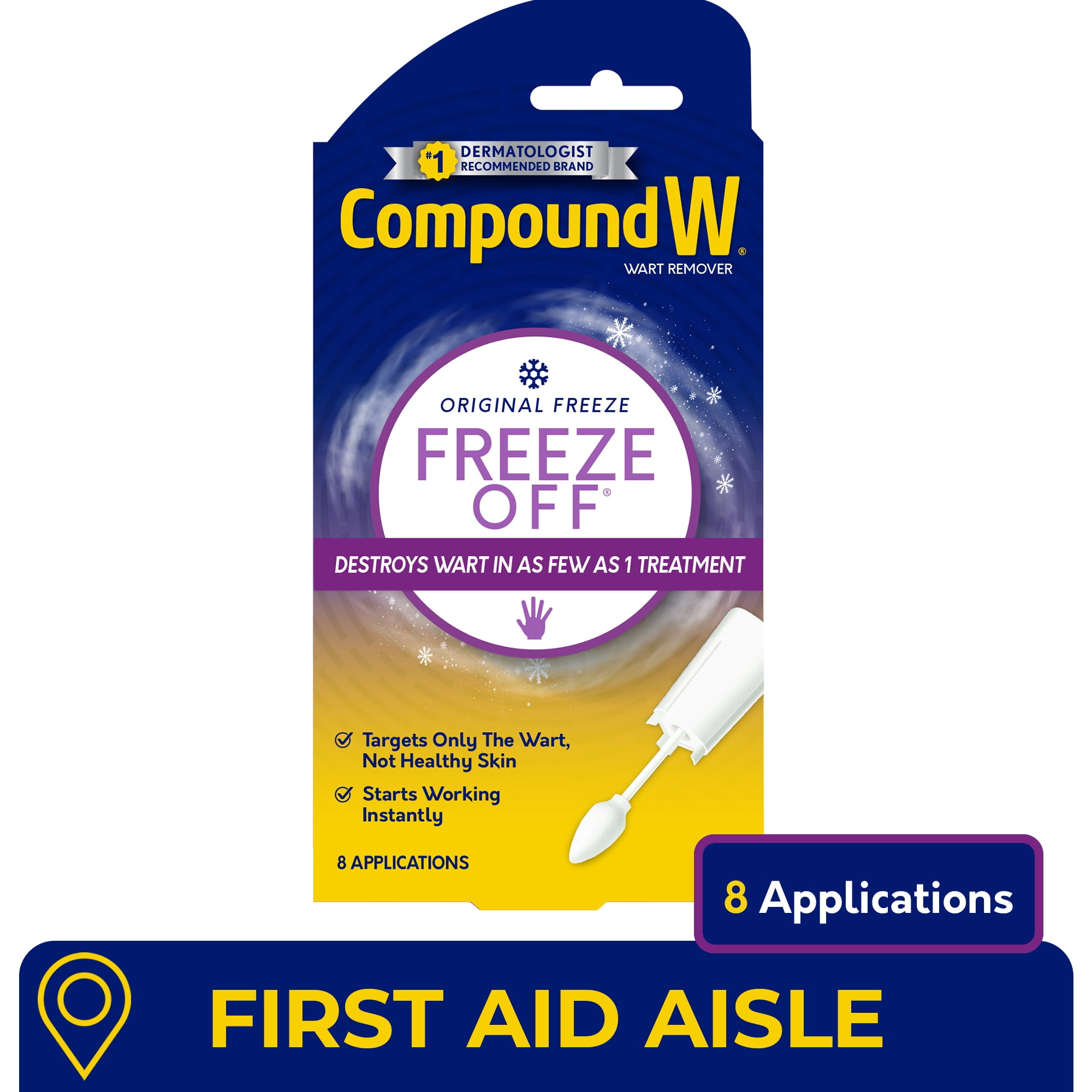 (2 pack) Compound W Freeze off Wart Remover, Maximum Freeze, 8 Swab Applications
