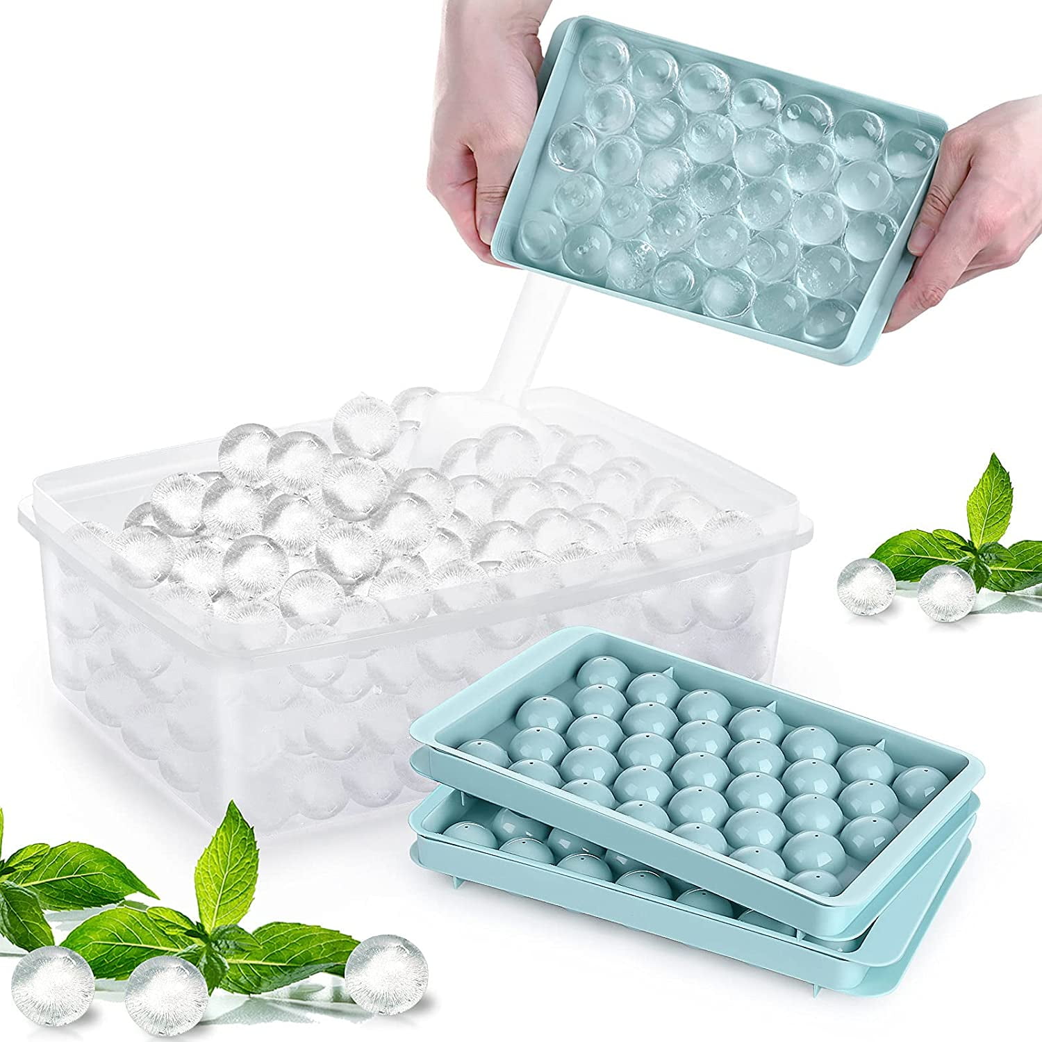 WIBIMEN Round Ice Cube Trays, Ice Ball Maker Mold for Freezer, Circle Ice  Cube Tray Making 1in X 99PCS Sphere Ice Chilling Cocktail Whiskey Tea 