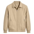 thumbnail image 2 of XUNKUSGA Men's Lightweight Jackets Classic Solid Color Collared Zip Up Jackets for Men Casual Long Sleeve Ribbed Cuff windbreaker jacket Golf Windproof Coat with Zipper Pockets Beige S, 2 of 9