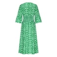 thumbnail image 6 of Youyipin Womens Summer Dresses For Women 2025 Casual V Neck Floral Bohemian Wrap 3/4 Sleeve Midi Boho Formal Dresses For Women, 6 of 7