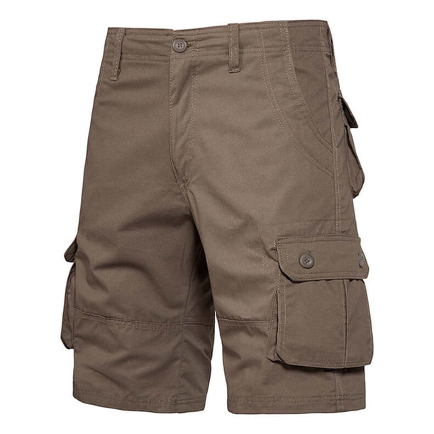 pstuiky Pantalones cortos para hombre, Pantalones cortos con cordón y múltiples bolsillos para hombre, de color liso, a la moda Pantalones cortos de baloncesto