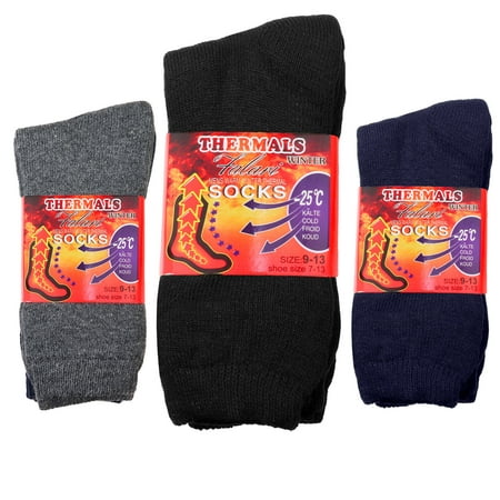 Falari 6-Pack Men's Winter Thermal Socks Ultra Warm Best For Cold Weather Out Door (Best Socks For Toenail Fungus)