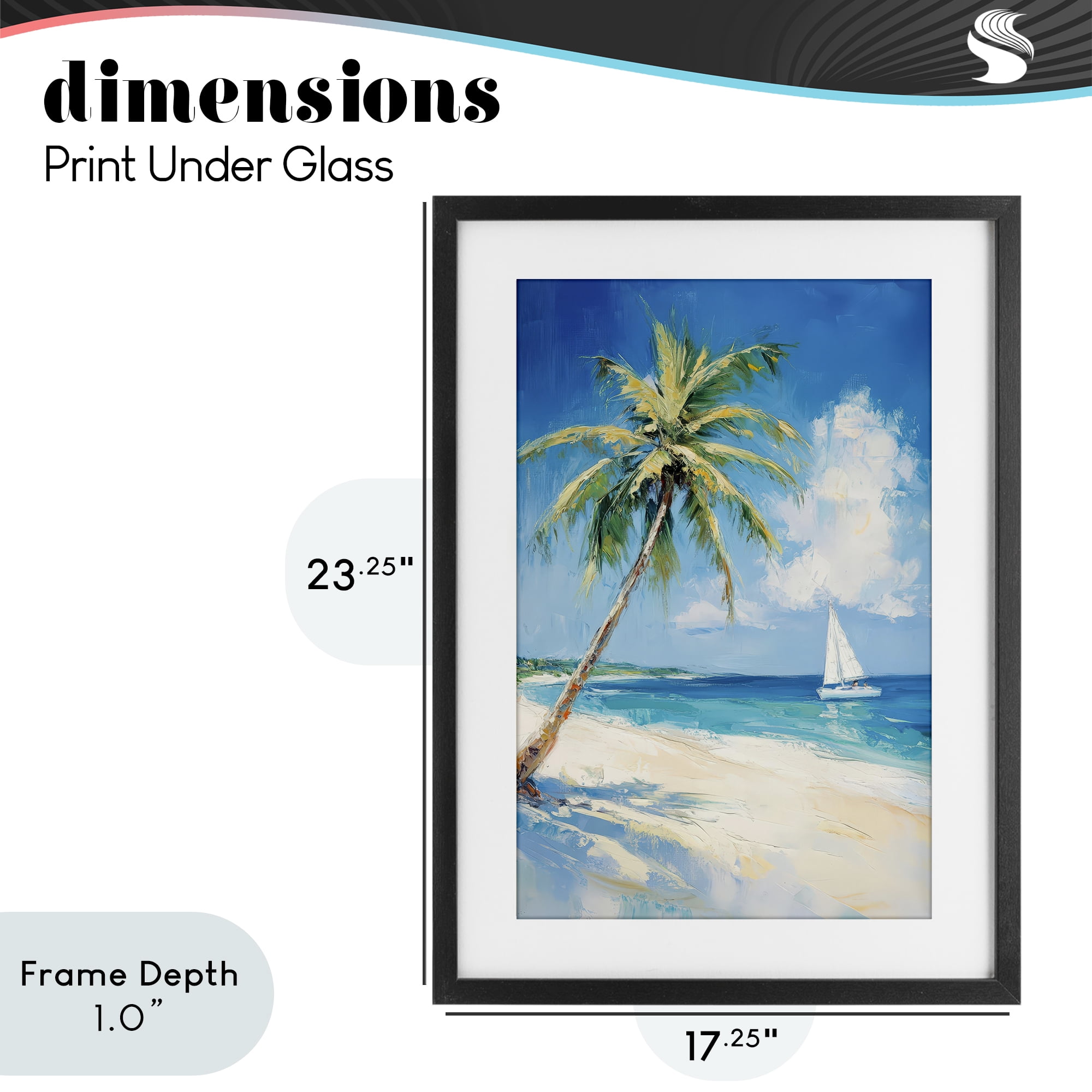 Stupell Industries White Clouds & Sails Black Framed Print Under Glass, design by Petal Prints Design
