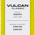 thumbnail image 5 of VULCAN Ratchet Strap - Flat Hooks - 3 inch x 20 foot - Classic Yellow - 5000 Lbs SWL, 5 of 6