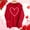 Red, variant on Valentine's Day Hoodie for Women Red with White Heart Print Cozy Casual Gift for Her S-3XL,Size M
