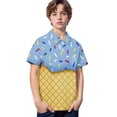 thumbnail image 3 of Hiiyo Polo à Manches Courtes Imprimé Crème Glacée pour Garçons, T-Shirt d'Été Décontracté avec Poche, 3 of 3