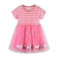 thumbnail image 2 of Zhuashum Toddler Girls Short Sleeve Tulle Bunny Prints Princess Dress Clothes,Size:4-5 Years, 2 of 7