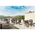 thumbnail image 6 of Luxury Commercial Living 31.5" Coffee Brown Wickerlook Square Patio Dining Table, 6 of 7