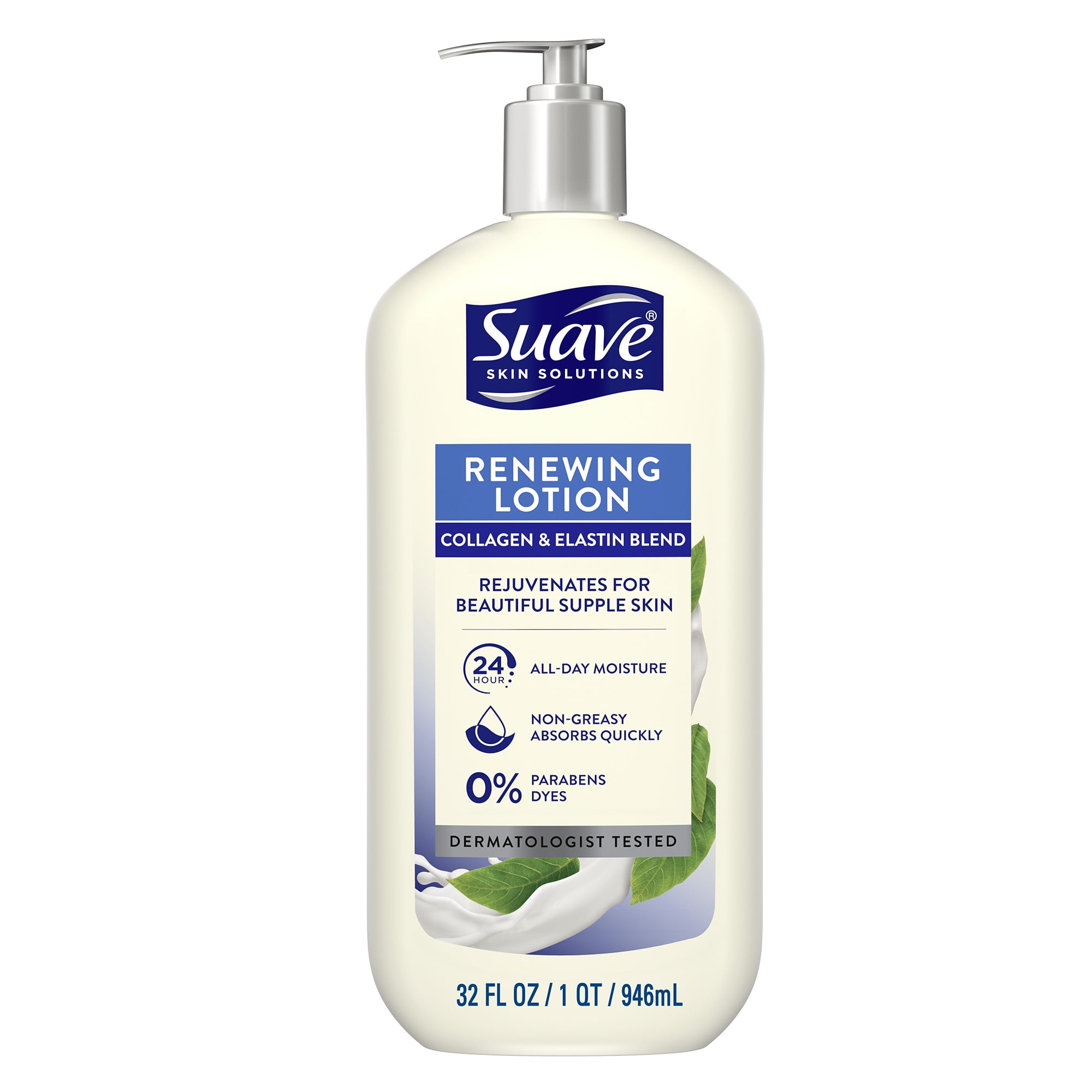 (4 pack) Suave Skin Solutions Collagen and Elastin Blend Body Lotion, All Skin Types, 32 fl oz