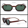 thumbnail image 3 of Retro Octagon Thick Frame Sunglasses Geometric Bold Small Frame UV400 Brown Frame - Green Lens, 3 of 6