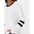 thumbnail image 4 of FUNING Womens Long Sleeve Shirts Color Block Casual Crewneck Tops Tshirt Basic Tee Fall Fashion Clothes Trendy Outfits, 4 of 6