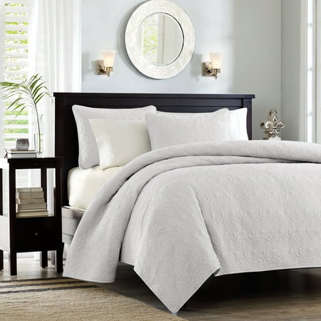 Vancouver Quilted Coverlet Set (Full/Queen) White - 3-Piece