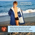 thumbnail image 5 of Catalonia Swim Parka Kids with Hood, Lightweight Youth Surf Swim Jacket, Waterproof & Warm Sherpa Lined Swim Coat for Boys Girls, Changing Poncho Robe for Pool Beach Stadium, Blue, 9-13 Years, 5 of 8