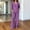 Purple plus size pajama set for women a1, variant on sdhkgrrt Women's Plus Size 2 Piece Pajama Outfit Striped V Neck 3/4 Sleeve Blouse Wide Leg Pants Casual Boho Lounge Set Loose Matching Travel Daily Tracksuits, Sky Blue 2XL