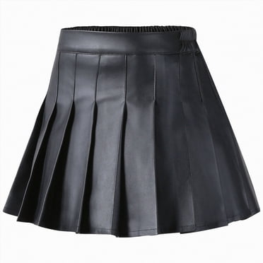 UAYOTSE Girls High Waisted Skirt Childrens Culottes Leather Skirt,Sizes 13-14 Years