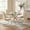 42" table*4 Beige PU chairs silver leg style 2, variant on Sumdeal Modern 5-Piece Dining Set, 42" Round Tempered Glass Table & 4 Grey PU Leather High-Back Chairs with Chrome Metal Legs, Contemporary Kitchen & Dining Room Furniture