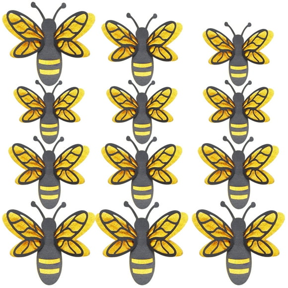 12 pegatinas decorativas de pared de abejas 3D para habitación infantil.
