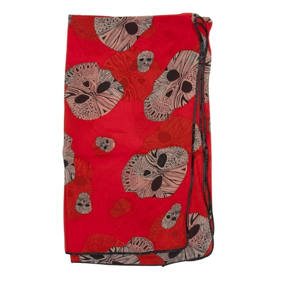Day of the Dead Theme Scarf - Red