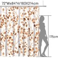 thumbnail image 6 of Extra Long Boho Brown Long Shower Curtain for Bathroom, Botanical Leaf Bath Curtain, Waterproof Abstract Plant Leaves Bathroom Shower Curtain Set with Hooks, 72x84 Inches, 6 of 6