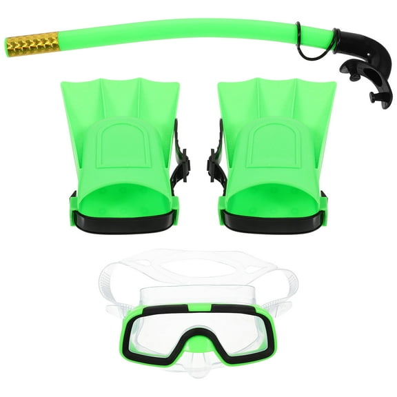 FRCOLOR 1 Set Kids Snorkeling Gear Set Wide View Snorkeling Goggles Diving Flippers