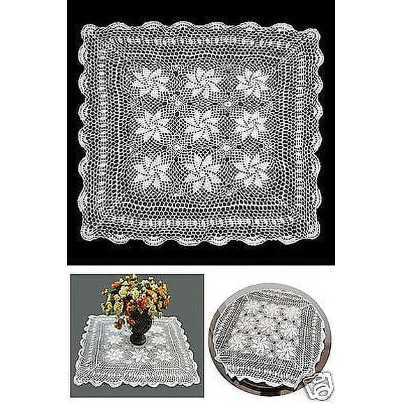 30"x30" Vintage Crochet Lace Doilies Placemat Table Runner Off White Hand-Made