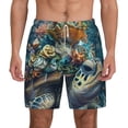 thumbnail image 3 of Uemuo Colorful Plant Turtle Pattern Mens Swim Trunks Quick Dry Board Shorts with Mesh Lining, Stretch Beach Shorts Quick Dry No-Chafing Board Shorts-Small, 3 of 9