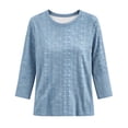 thumbnail image 6 of Sevevn Women's Striped Long Sleeve T Shirt Casual Crew Neck Tunic Top Soft Lightweight Stretch Blouse Loose Fit Basic Pullover Shirt for Daily Wear Work Office Vacation Fall Spring Navy M, 6 of 6