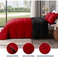 thumbnail image 3 of Empire Home Fashion Empire 3pc Reversible Comforter Set Microfiber Quilted Bed Cover King Size - Red / Black, 3 of 4