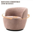 thumbnail image 6 of Kidol & Shellder Swivel Accent Chair Furry Round Barrel Chair 360 Degree Sofa Club Armchairs for Living Room Bedroom, Pink, 6 of 7