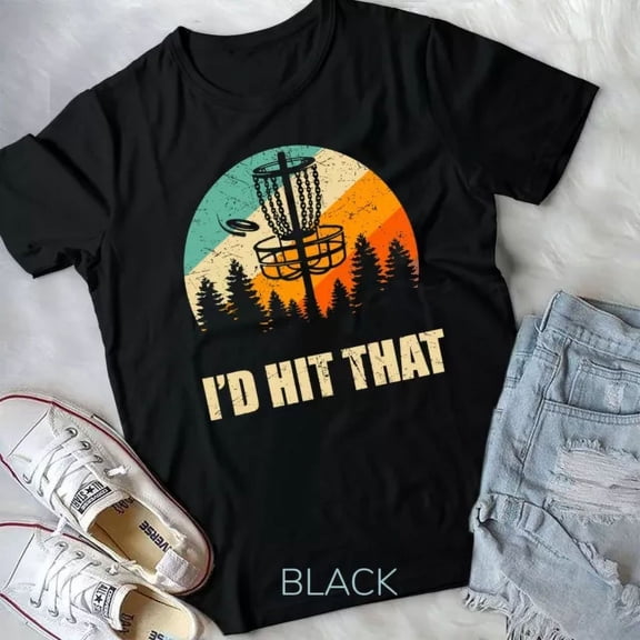 Retro Disc Golf Sport Shirt, Sunset Vintage Frisbee Golf Unisex T-Shirt