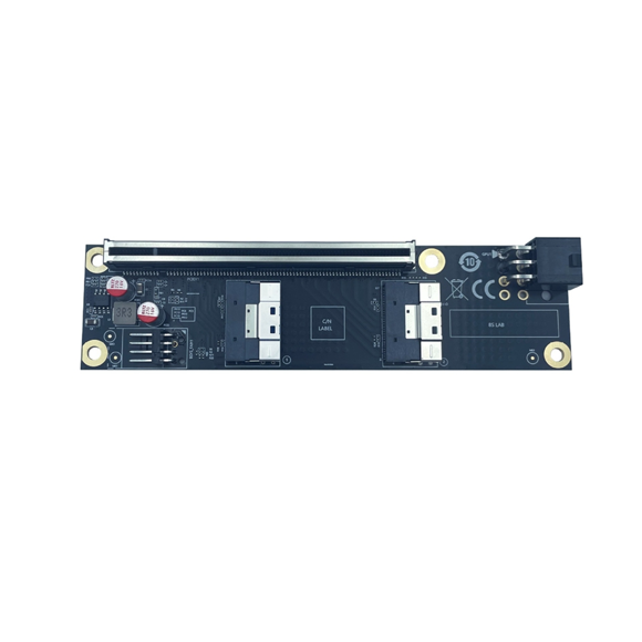 2 Port PCI-E 4.0 X16 to SlimSAS SFF-8654 Adapter Card GEN4 SFF-8654-8i SFF8654 Riser Card for Graphics Video Card GPU,1 * 2 Port PCI-E 4.0 X16 to SlimSAS SFF-8654 Adapter Card,Black