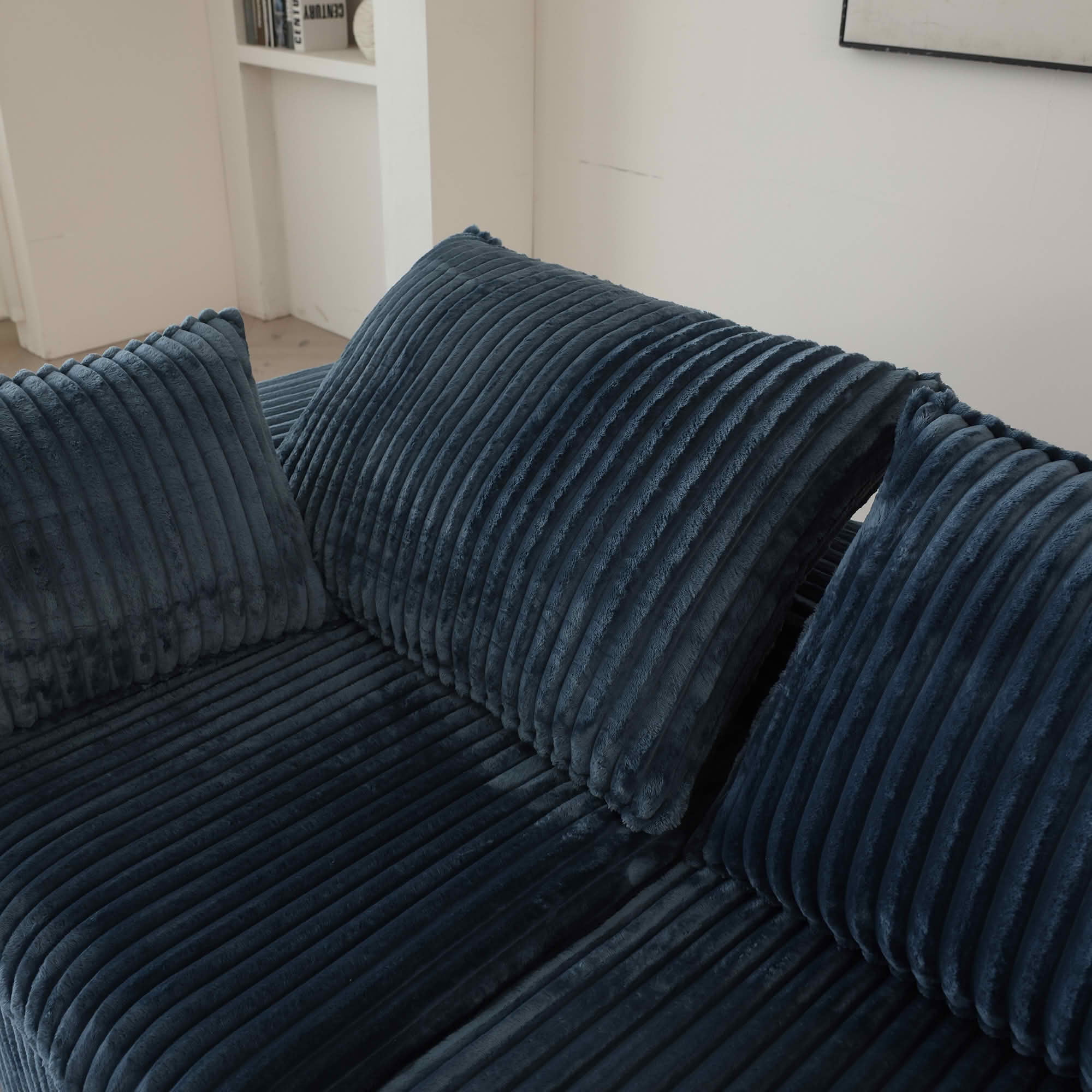 MAYEERTY 157.6 Inch Modular Cloud Sofa, Corduroy Fabric Deep‑Seat Couch, Double‑Layer Removable Cushion, No‑Assembly DIY Combination Sofa for Living Room Bedroom Conference Room Apartment