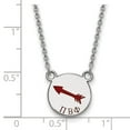 thumbnail image 2 of Solid 925 Sterling Silver Official Enamel Pi Beta Phi Small Enl Pend Pendant Necklace Charm Chain - with Secure Lobster Lock Clasp 18" (Width = 12mm ), 2 of 3