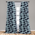 thumbnail image 5 of Ambesonne Swan Curtains, Long Necked Aquatic Bird, Pair of 28"x84", Pale Blue Dark Blue, 5 of 5
