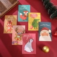 thumbnail image 1 of Juego de 24 tarjetas navideñas: tarjetas de felicitación navideñas con sobres y pegatinas a juego, 6 diseños variados, tarjetas navideñas al por mayor, perfectas para enviar cálidos deseos navideños, 1 of 6