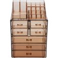 thumbnail image 3 of Sorbus Acrylic Cosmetic Makeup and Jewelry Storage Case Display - Spacious Design - Great for Bathroom, Dresser, Vanity and Countertop (3 Large, 4 Small Drawers, Bronze Glow), 3 of 7