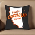 thumbnail image 5 of Set of 2 Decorative Throw Pillow Covers 18x18in - Black State Map Design with Orange Border & Travel Text for Couch Bed Car, 5 of 8