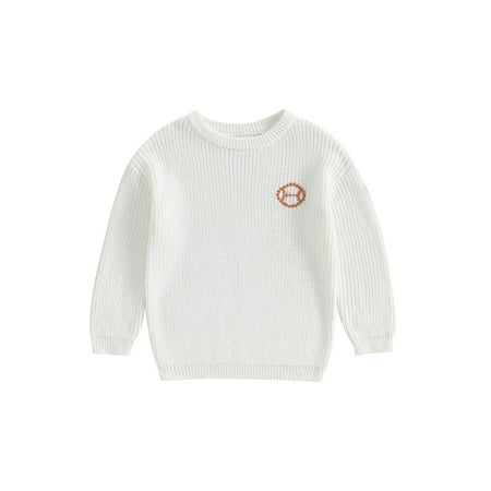 

Toddler Boys Autumn Winter Sweater Long Sleeve Rugby Embroidery Pullover Knitwear