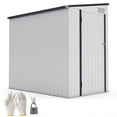 thumbnail image 3 of Outsunny Storage Shed Lockable Galvanized, 4 x 6 ft, White, 3 of 10