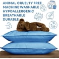 thumbnail image 5 of Kinder Fluff Youth Pillows, 2-Pack, Ages 12+, Soft Hypoallergenic Down Alternative Fill, 300TC Cotton, 17x26 in, Blue, 5 of 9