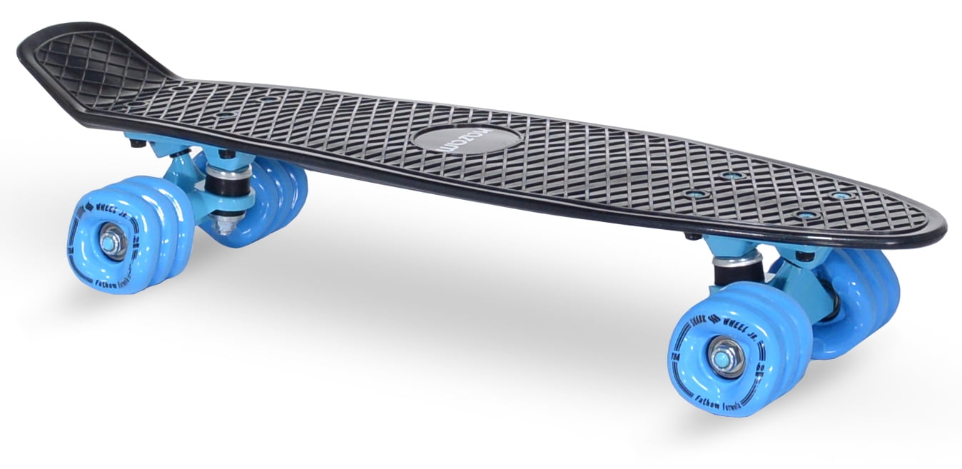 KaZAM Skateboard with Shark Wheel, Black/Blue